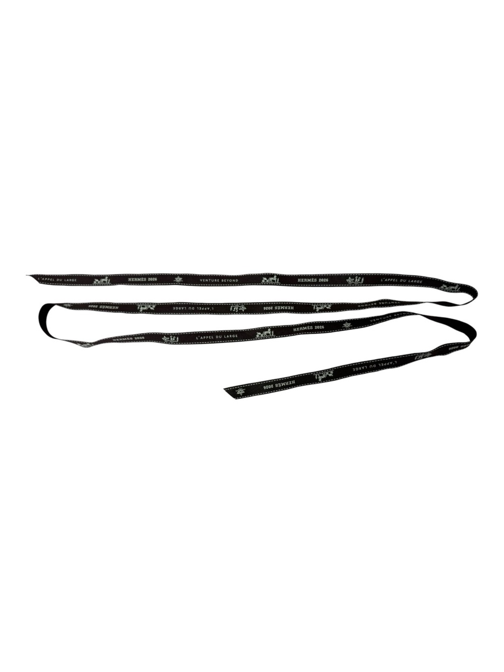 Authentic Hermès ribbon from 2026, featuring the "L’Appel du Large"